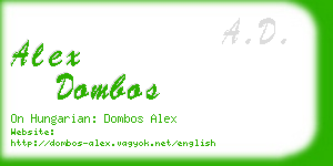 alex dombos business card